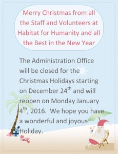 Administration Office Holiday Hours